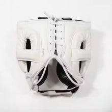 Pure White Elite Leather Boxing Set – Gloves, Headguard & Groin Guard – product image 2