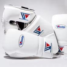 Pure White Elite Leather Boxing Set – Gloves, Headguard & Groin Guard – product image 1