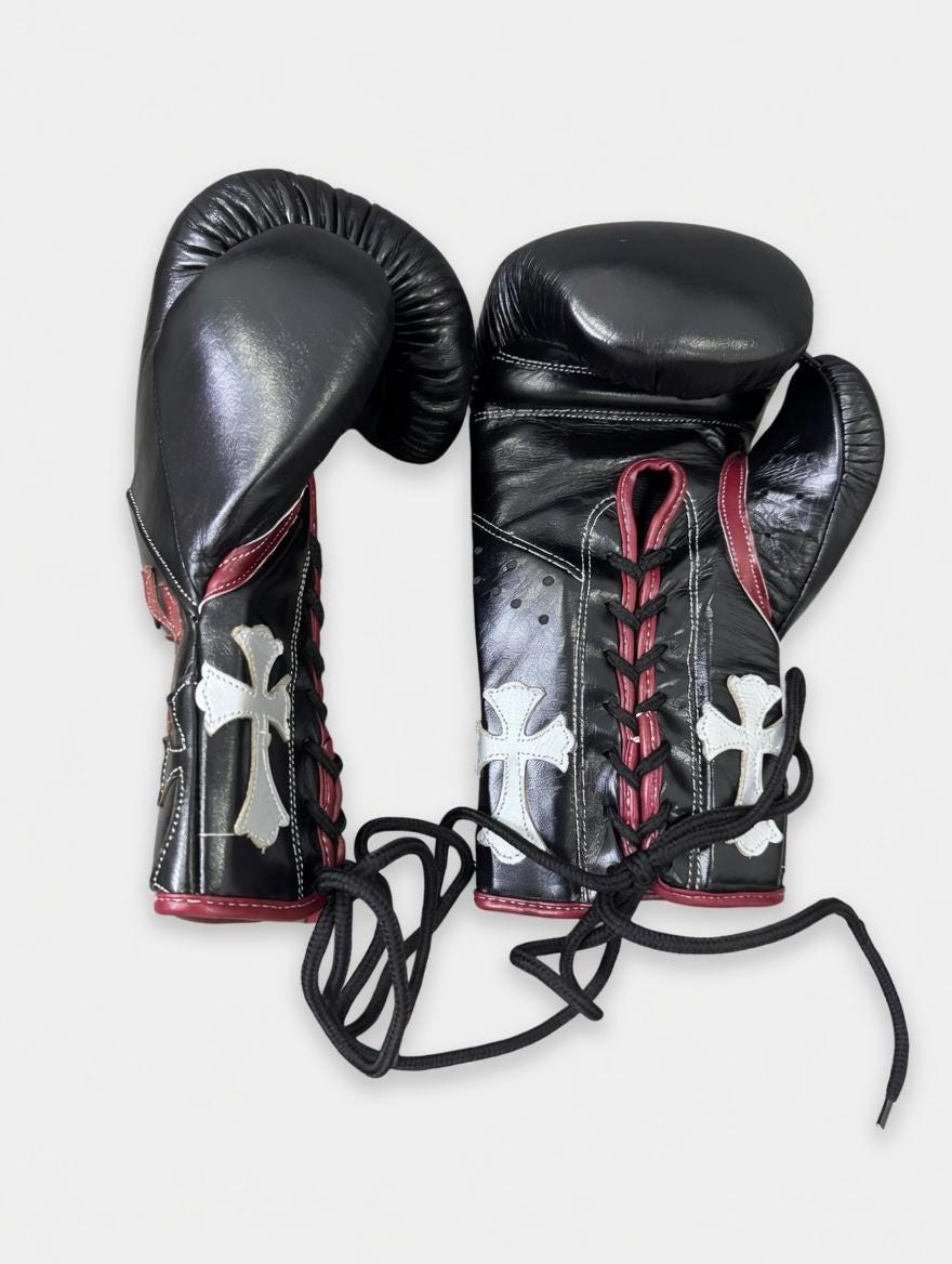 Multicolor Cross Leather Boxing Gloves – product image 3