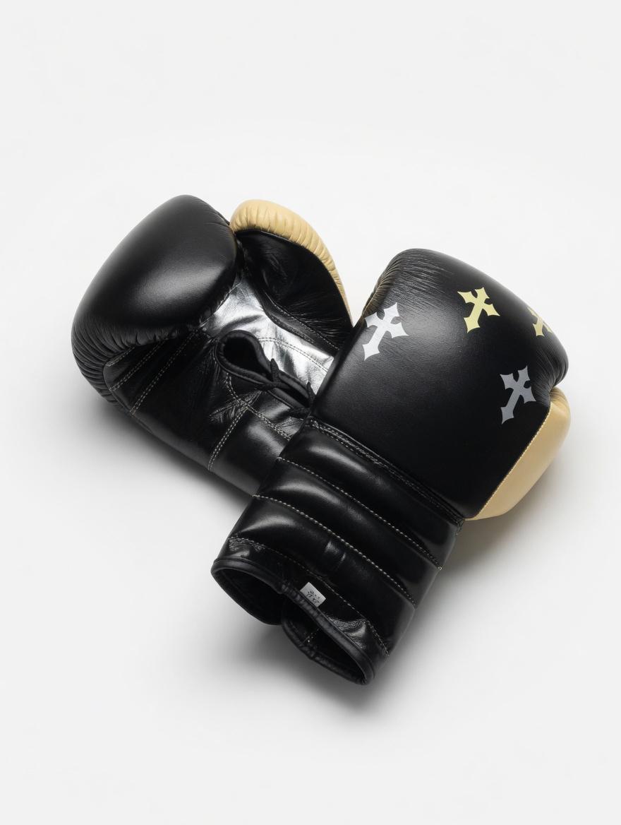 Gothic Cross Leather Boxing Gloves – Lace-Up – product image 2