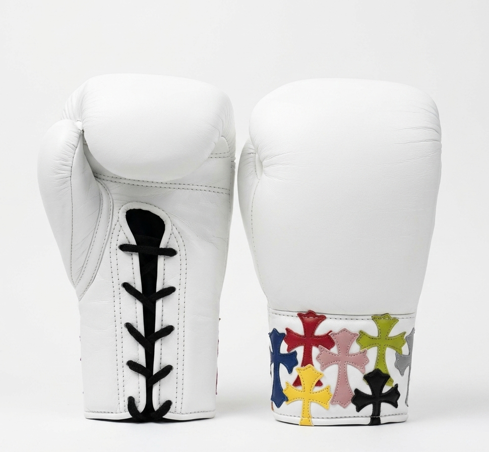 Crucifix Cross Leather Boxing Gloves – Custom Training Design – product image 2