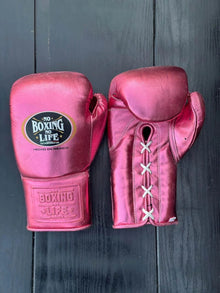 No Boxing No Life Metallic Pink Premium Leather Boxing Gloves | Professional Training & Sparring Gloves – product image 2