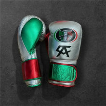 No Boxing No Life (NBNL) Premium Leather Boxing Gloves – Green, Red & Silver | Free Worldwide Shipping – product image 2