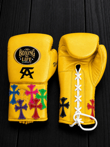 Custom No Boxing No Life (NBNL) Chrome Hearts Inspired Premium Leather Boxing Gloves | Multiple Colors Available – product image 2