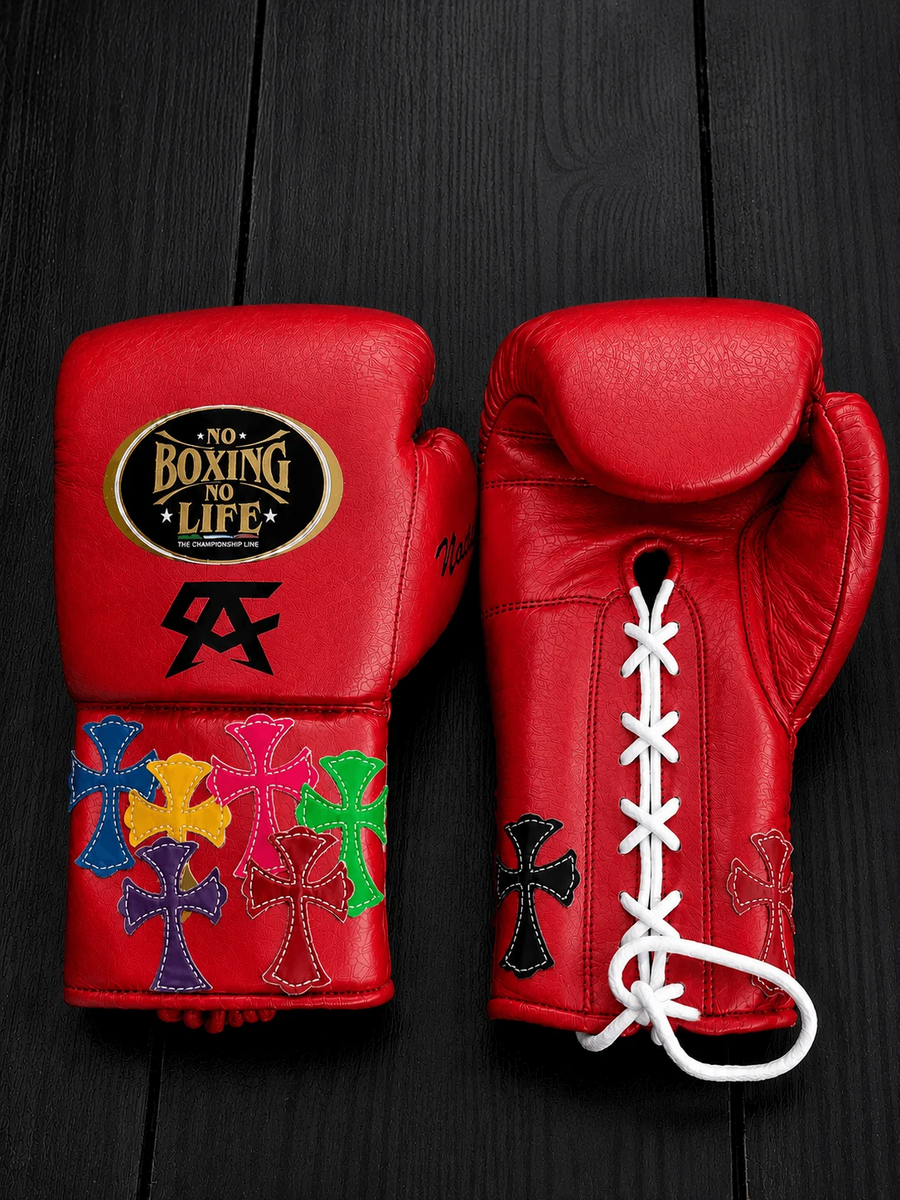 Custom No Boxing No Life (NBNL) Chrome Hearts Inspired Premium Leather Boxing Gloves | Multiple Colors Available – product image 1