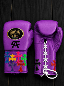 Custom No Boxing No Life (NBNL) Chrome Hearts Inspired Premium Leather Boxing Gloves | Multiple Colors Available – product image 4