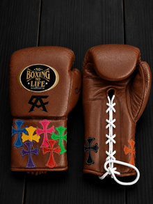 Custom No Boxing No Life (NBNL) Chrome Hearts Inspired Premium Leather Boxing Gloves | Multiple Colors Available – product image 5