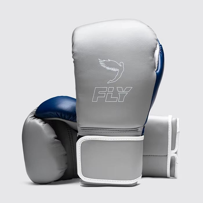 Premium Grey/Blue Boxing Gloves – Professional Training & Sparring Gloves – product image 1