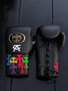 Custom No Boxing No Life (NBNL) Chrome Hearts Inspired Premium Leather Boxing Gloves | Multiple Colors Available – product image 7