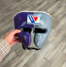 Winning Style Grey & Purple Boxing Set | Lace-Up Gloves, Headgear & Groin Guard – product image 2