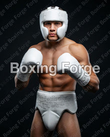 Cross Series Leather Boxing Set – Gloves, Headguard & Groin Guard – product image 1