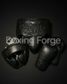 Cross Series Leather Boxing Set – Gloves, Headguard & Groin Guard – product image 2