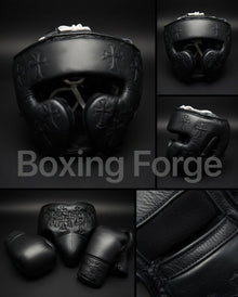 Cross Series Leather Boxing Set – Gloves, Headguard & Groin Guard – product image 4