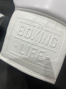 No Boxing No Life white boxing gloves embossed cuff detail